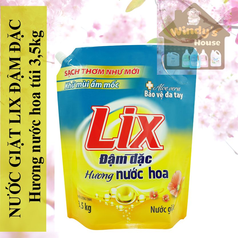 Combo 2 Túi nước giặc Lix Hương Nước Hoa 3.5Kg / túi - Tẩy Sạch Cực Mạnh Vết Bẩn