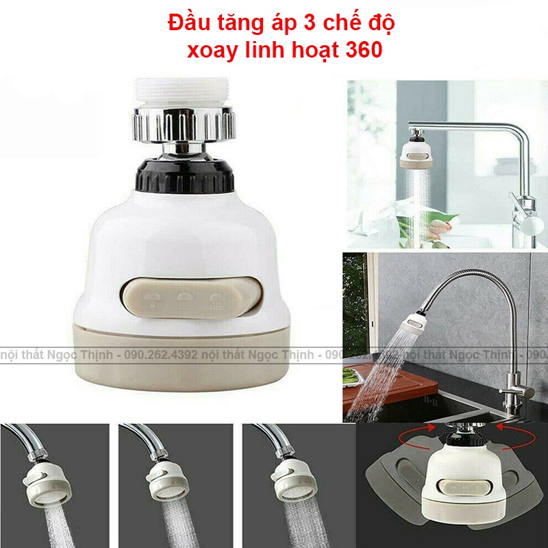 Vòi rửa chén VTA-01 TĂNG ÁP 3 CHẾ ĐỘ - Đầu phun vòi rửa bát SIÊU TĂNG ÁP xoay 360 độ có 3 chế độ phun tiện ích