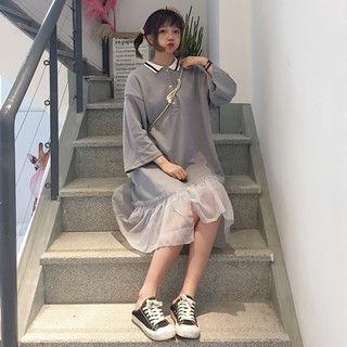 Order đầm đuôi cá ulzzang phối voan siêu dễ thương bầu bì bon chen được luôn nha