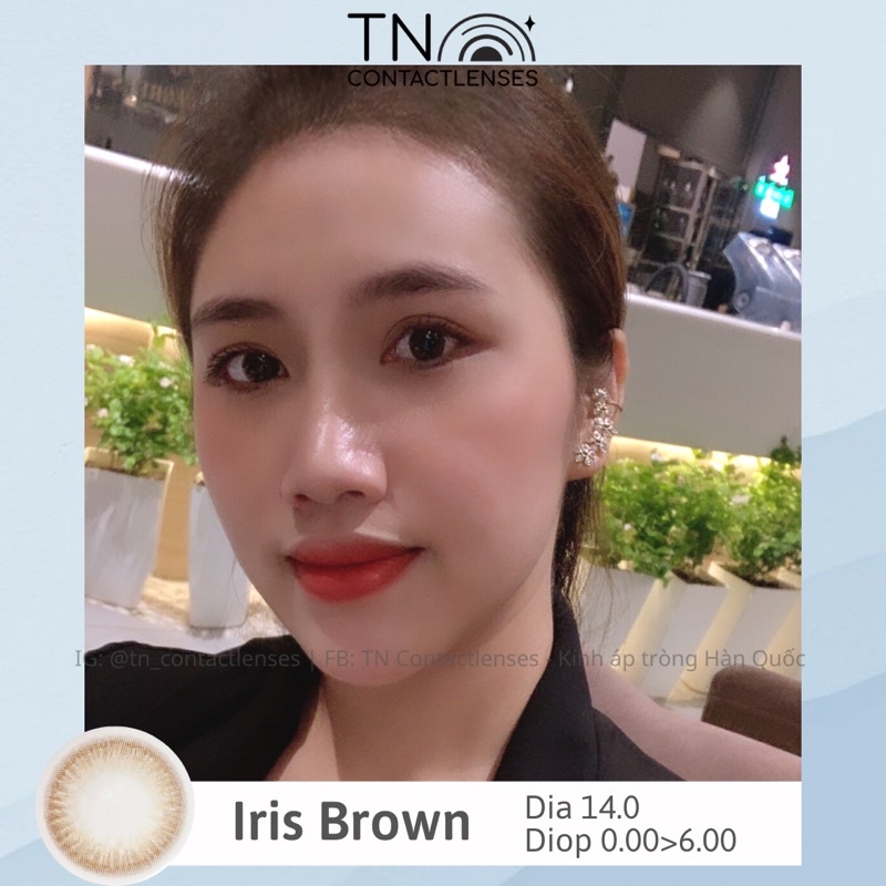 [HOT] Kính áp tròng Hàn Quốc cao cấp đeo 12/24h màu Iris Brown nâu gỗ tự nhiên - không giãn - HSD 1 năm