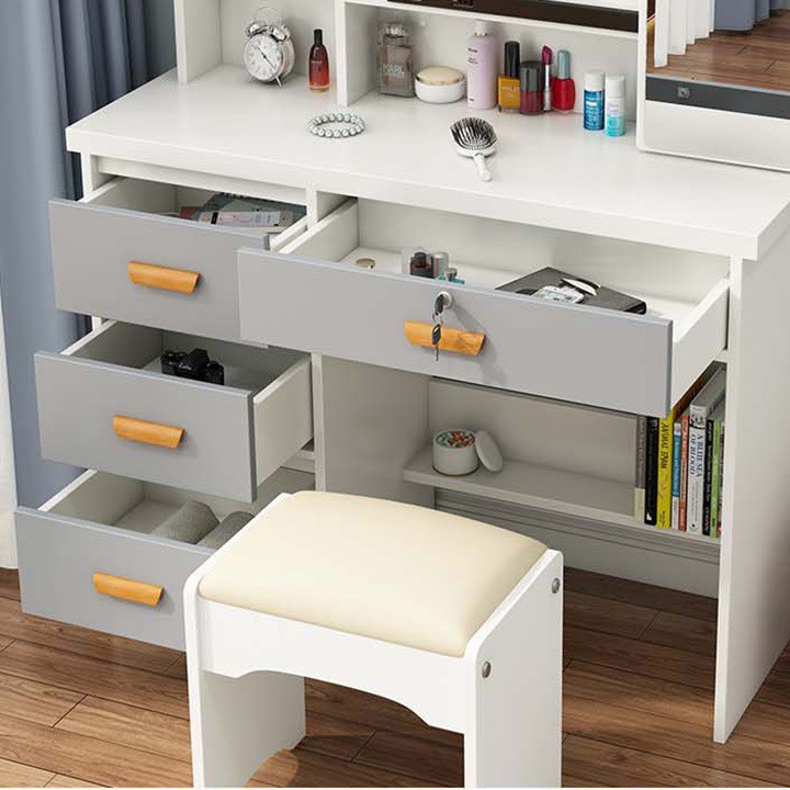 ⭐Ảnh thật⭐Bàn trang điểm gương đèn LED sang trọng kèm ghế DH-BGK2055 | BigBuy360 - bigbuy360.vn