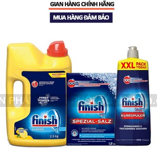 Combo rửa bát finish bột 2.5kg, muối 1.2kg, nước làm bóng 750ml