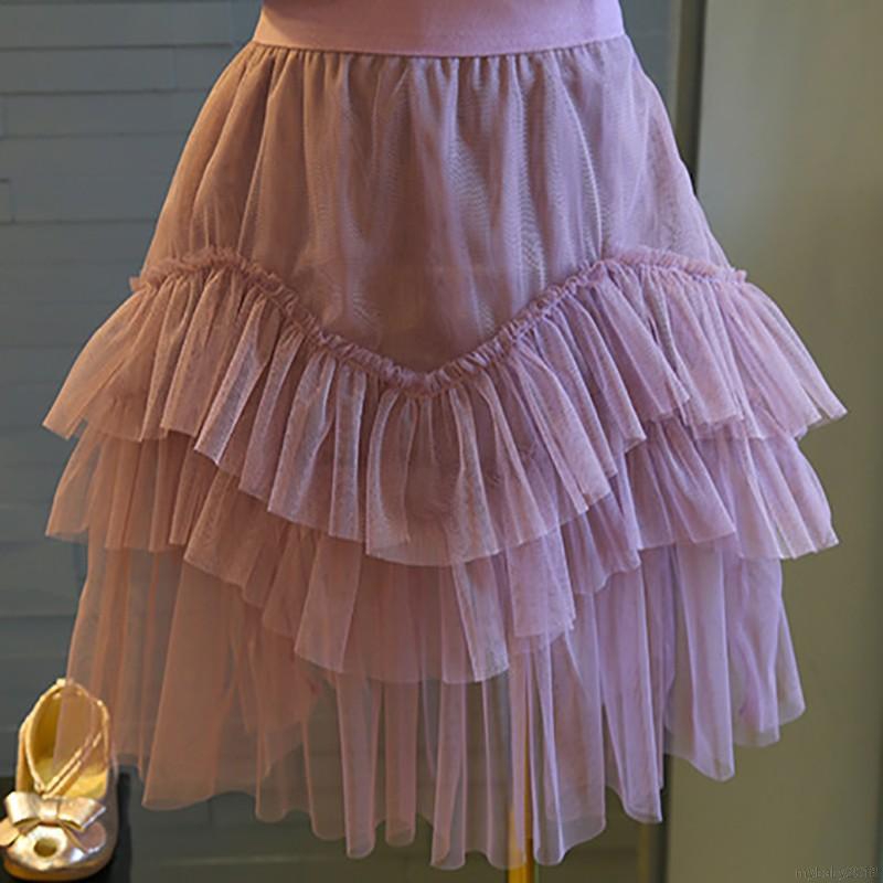 Bộ áo thun + chân váy lưới cho bé gái