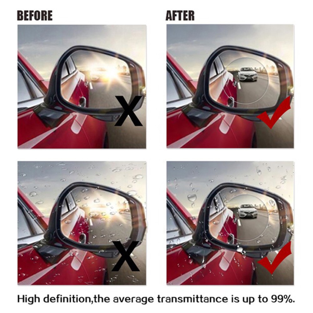 Bộ 2 Miếng Dán Bảo Vệ Kính Chiếu Hậu Xe Hơi Chống Sương Mù / Nước Mưa Tiện Dụng