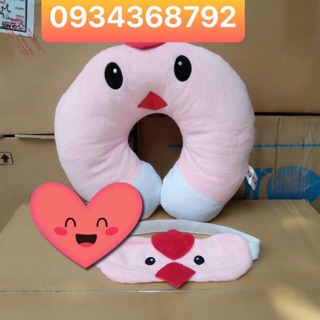 Gối kê cổ màu hồng Gà con