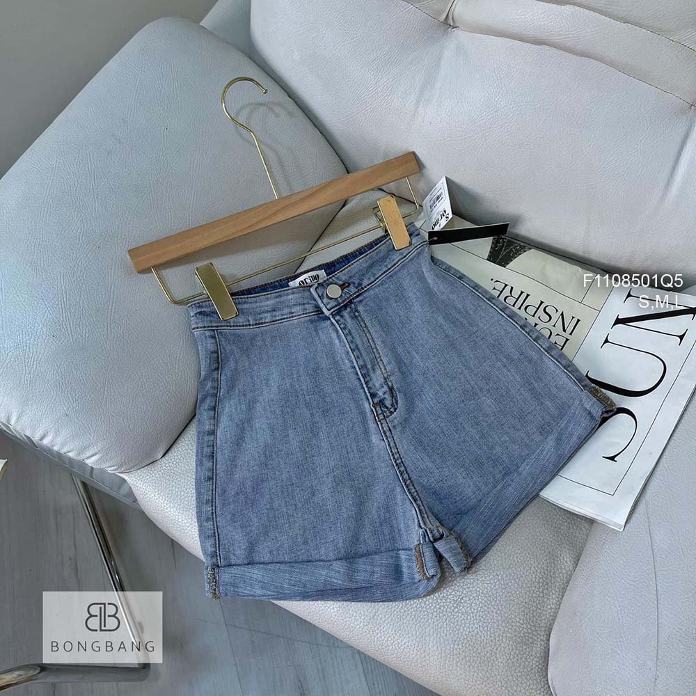 Quần short jean lật lai lưng cao hàng đẹp!