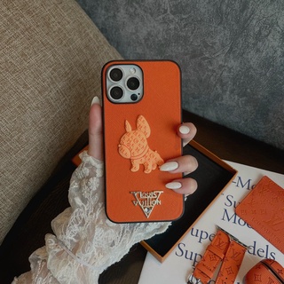 ỐP IPHONE CHỒN CASE CHÓ L.V MÀU CAM