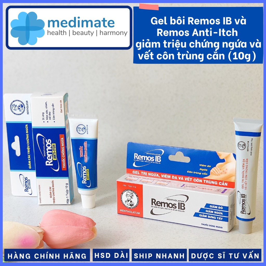 Gel bôi da giảm ngứa và vết côn trùng cắn REMOS IB, REMOS ANTI-ITCH (tuýp 10g)