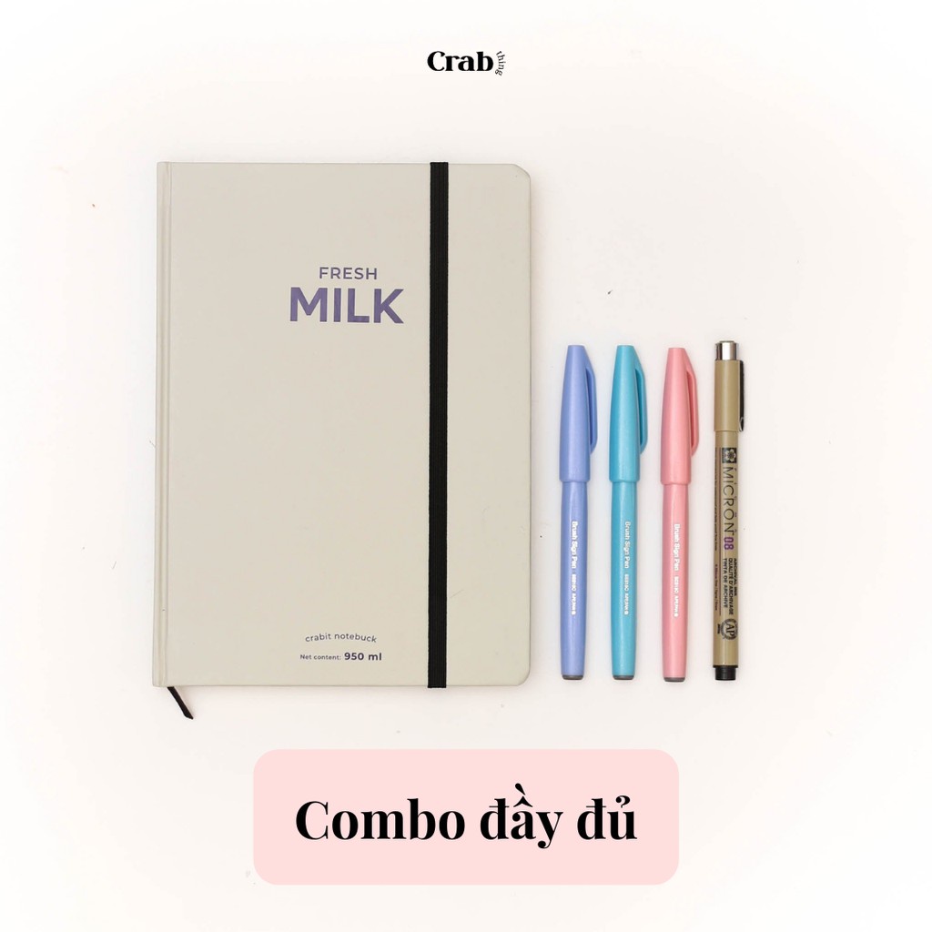 Combo sổ bút chuyên dụng Bullet Journal màu Milky