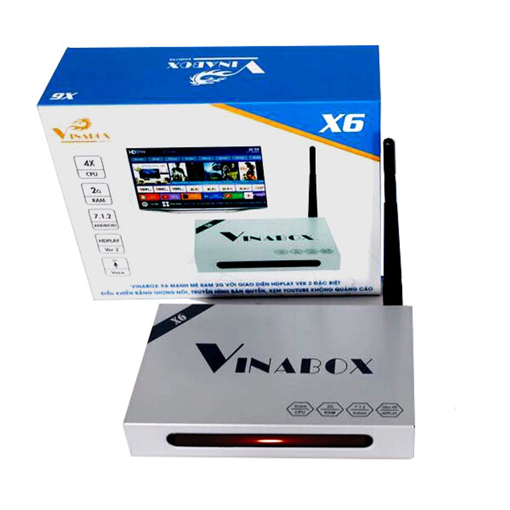 Tivi Box Vinabox X6 điều khiển bằng giọng nói, Chip lõi tứ, Ram 2GB, Model 2019