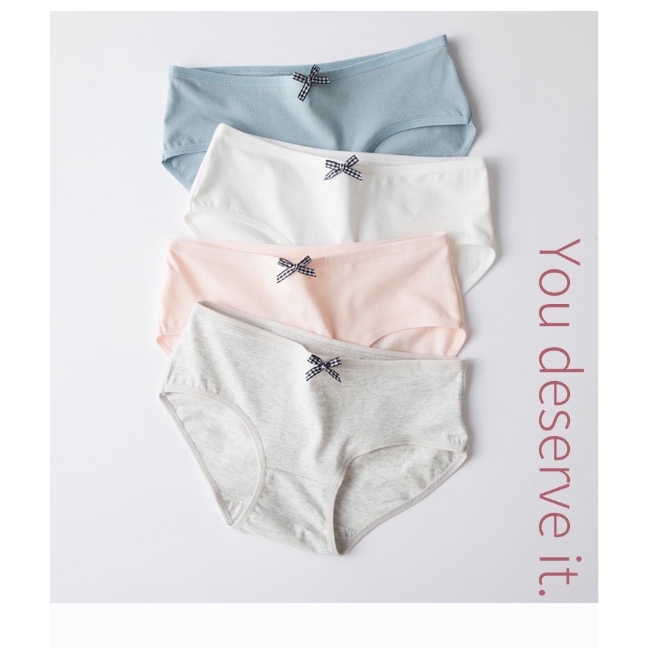 Quần lót cotton nữ đính nơ dễ thương đáng yêu có may lót bên trong Q009 | BigBuy360 - bigbuy360.vn
