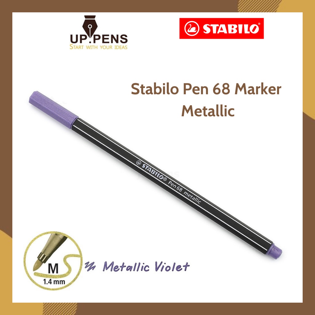 Bút lông nhũ Stabilo Pen 68 Metallic Marker – 1.4 mm – Màu tím nhũ (Violet)