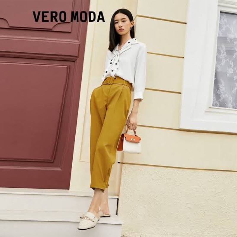 Quần lửng casual lưng cao kèm dây lưng - Vero Moda sành điệu đẳng cấp