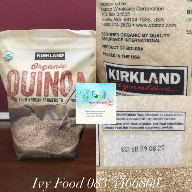 Combo 2 túi hạt diêm mạch Quinoa Kirkland 2.04kg DATE 08/9/2020