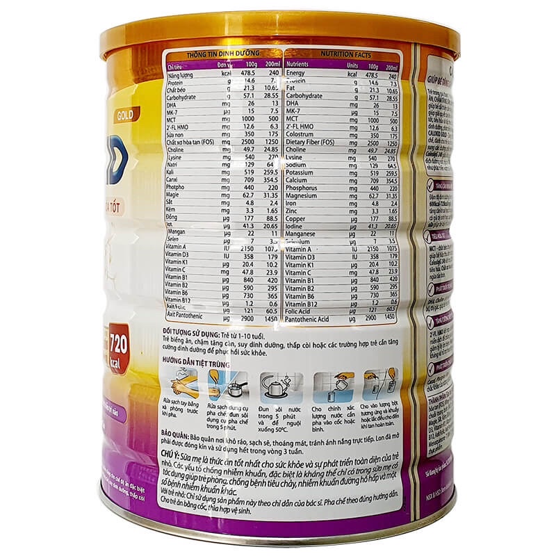 Sữa Bột CALOKID 1+ GOLD lon 900gr ( Date 2025)
