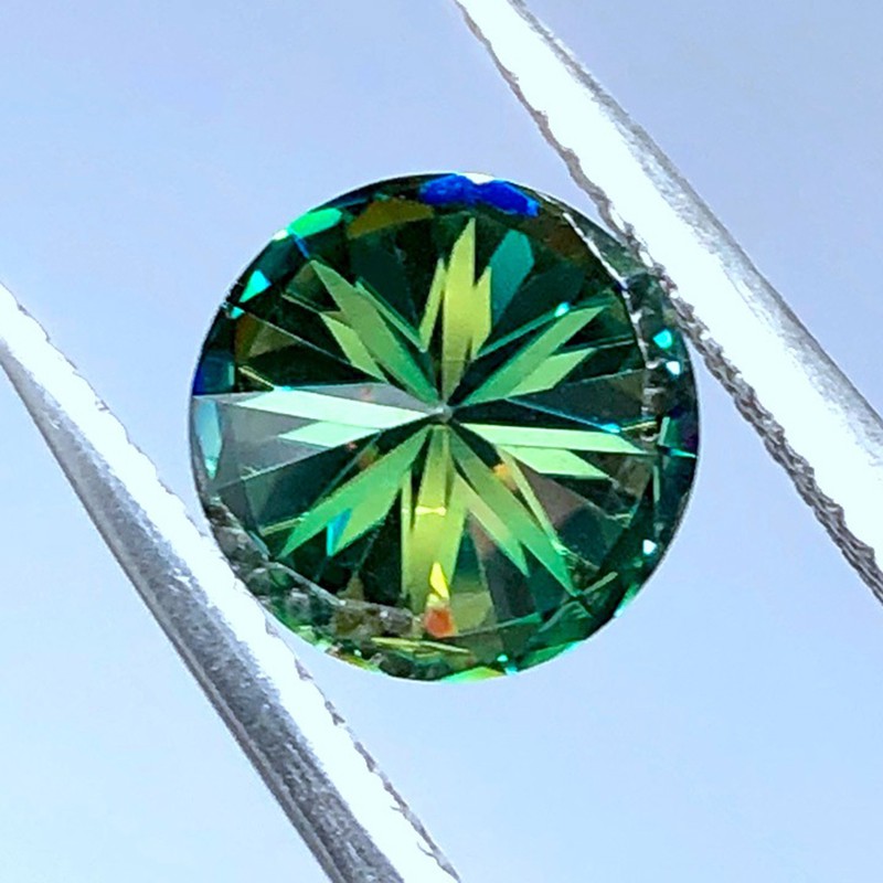 Phụ Kiện Kim Cương Màu Vàng / Xanh Lá VVS1 Moissanite