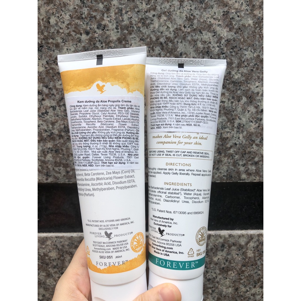 [FREE SHIP] Combo Aloe Vera Gelly + Kem giảm Mụn Thâm Aloe Propolis Creme