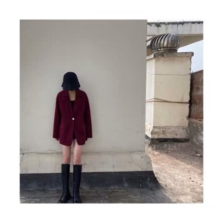 Áo Blazer đỏ đô một cúc