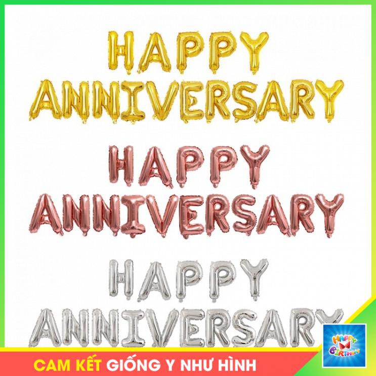 Bộ chữ Happy Anniversary bong bóng trang trí lễ kỷ niệm, ngày cưới #TrangTriSinhNhat