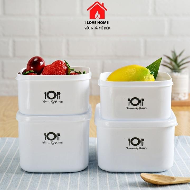 Hộp nhựa đựng thực phẩm để tủ lạnh Hộp trữ đông bảo quản thức ăn, đựng cơm quay lò vi sóng chất liệu nhựa an toàn
