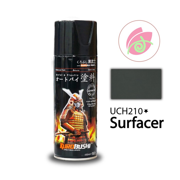 Sơn xịt  xe máy Samurai Lót Xám - UCH210 (400ml), sơn lót 1 thành phần _Surfacer