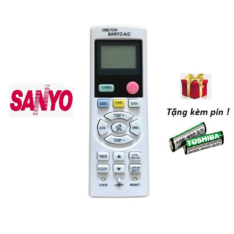 [HÀNG MỚI] Điều khiển điều hòa Sanyo TURBO nút hồng