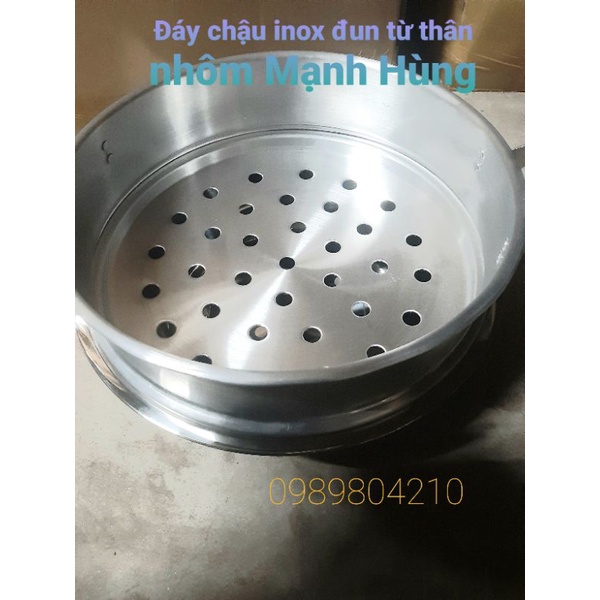 Bộ xửng hấp inox đun bếp từ size 38 ,kết hợp giữa đáy inox ngăn mạnh hùng,xửng 38 đun bếp từ