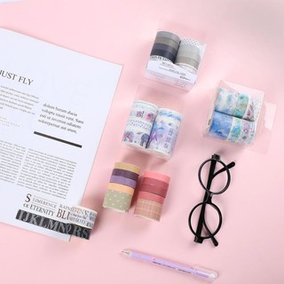 SET 10 CUỘN WASHI TRANG TRÍ, DECOR DỄ THƯƠNG