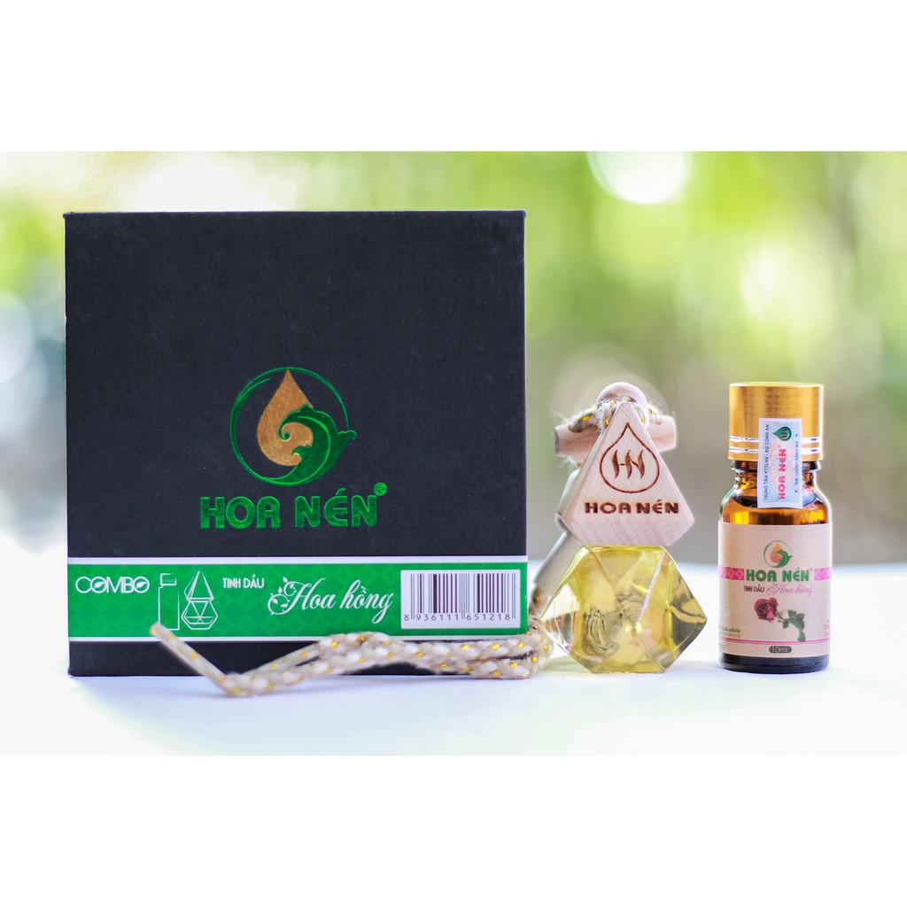 Combo tinh dầu treo – chai hoa Hồng Hoa Nén 10ml