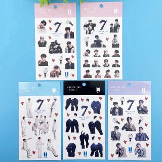 Sticker trong suốt bằng PVC in họa tiết nhóm nhạc BTS