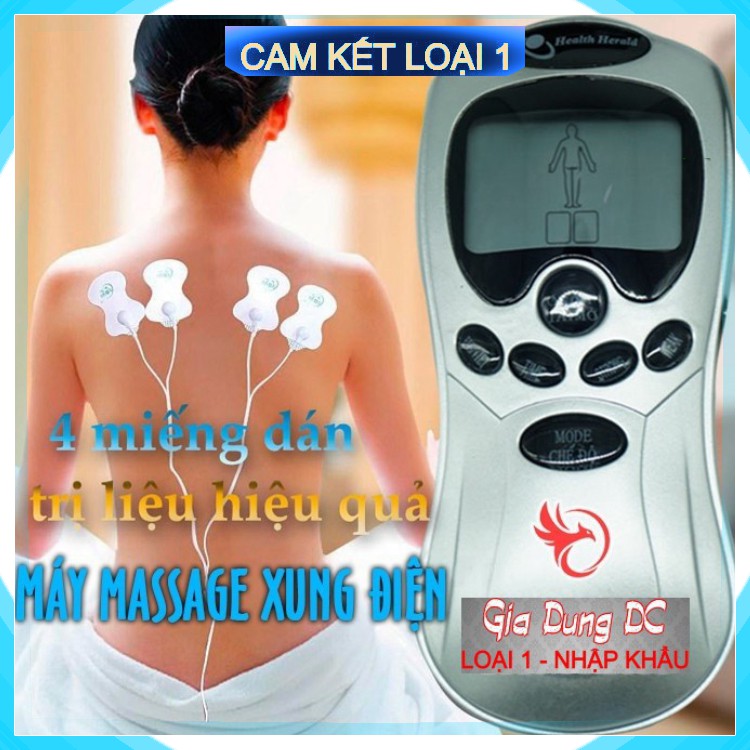[Chính hãng] Máy massage xung điện 4 miếng dán vật lý trị liệu mát xa châm cứu bấm huyệt lưng cổ vai gáy