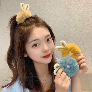 🎀Dây buộc tóc 🎀Nơ buộc tóc🎀vải lông hình tai thỏ dễ thương🎀
