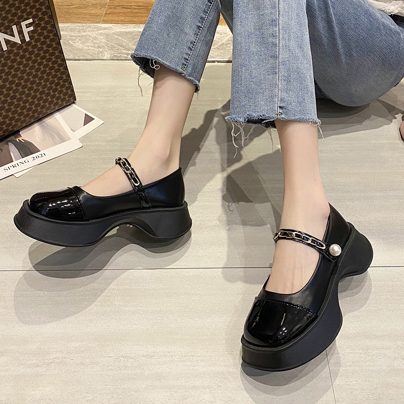 Giày Búp Bê Da Đế Dày Phối Màu Thời Trang Chất Lượng Cao Cho Nữ