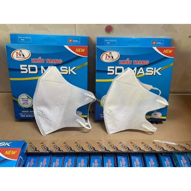 Hộp khẩu trang 5d mask Nam Anh 3 lớp 10 cái