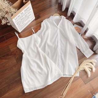 SET ĐẦM KÈM SƠ MI TRẮNG SIÊU XINH
