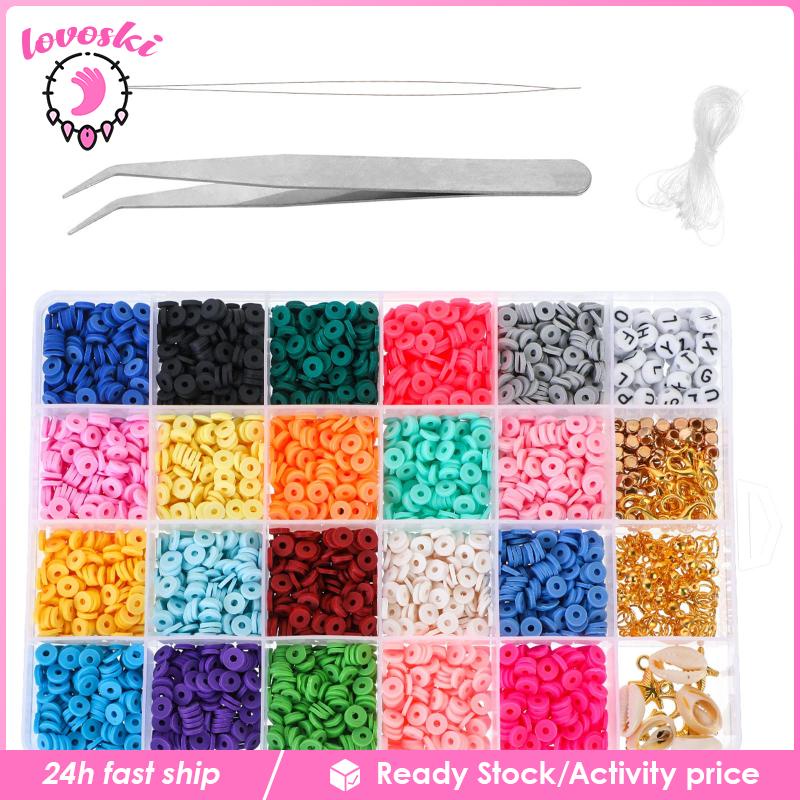 Hộp 4000 Hạt Đất Sét Tròn Nhiều Màu Sắc Để Làm Trang Sức DIY