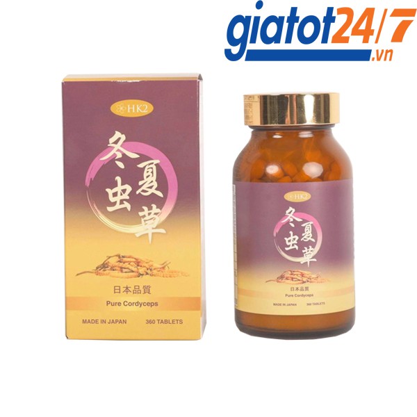 Đông Trùng Hạ Thảo HK2 Pure Cordyceps Nhật Bản [360 Viên]