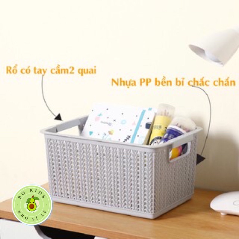 Rổ Đan Mây Đựng Đồ Đa Năng 3 size Nhựa Việt Nhật ( 3415-1 / 3415-2 / 3415-3 ), Giỏ đựng quần áo, dụng cụ nhà bếp | BigBuy360 - bigbuy360.vn