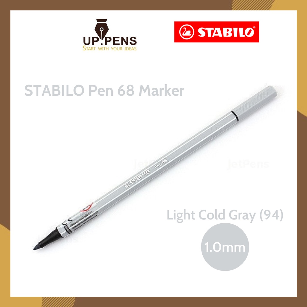 Bút lông màu Stabilo Pen 68 Marker - 1.0mm - Màu xám nhạt (Light Cold Gray - 94)