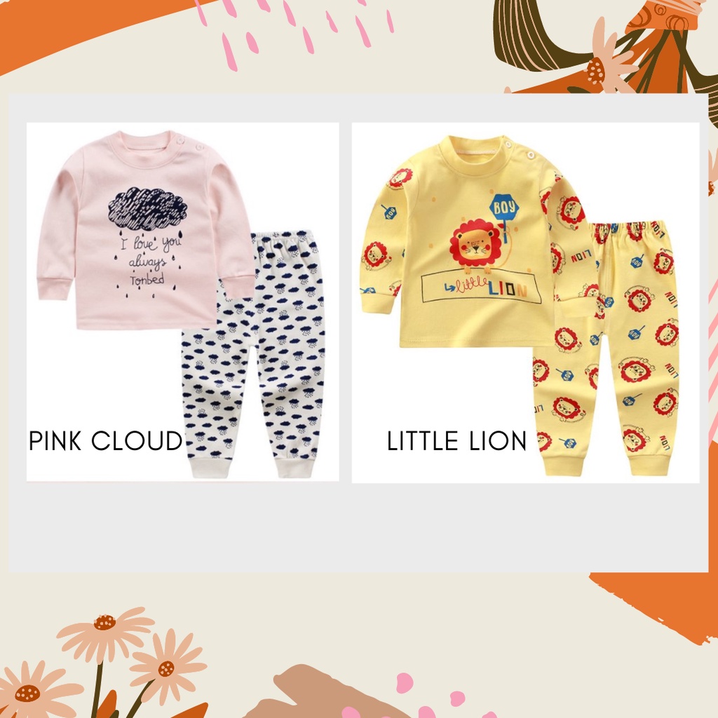 Bộ Đồ Ngủ Pijama Tay Dài & Quần Dài Cho Bé Từ 0-6 Tuổi / 9 Tuổi