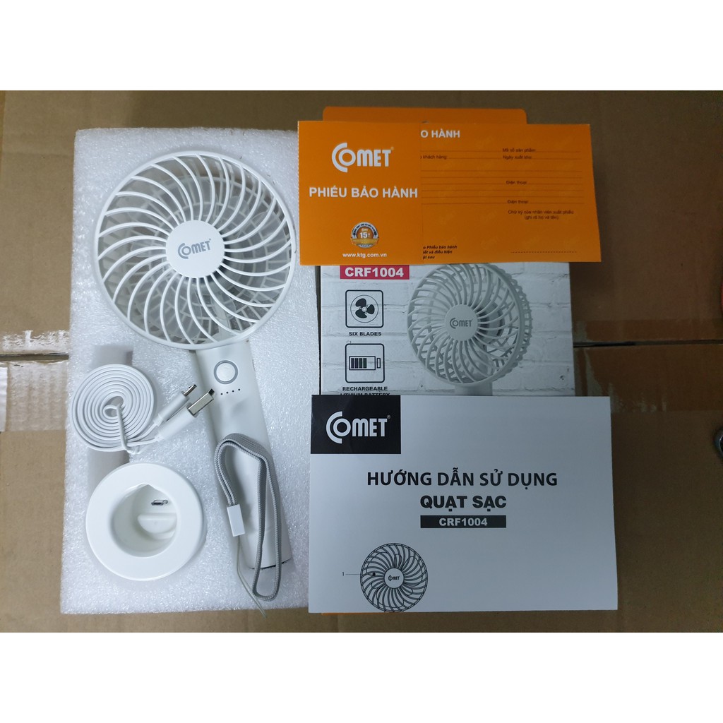 Quạt sạc cầm tay comet CRF1004 chính hãng