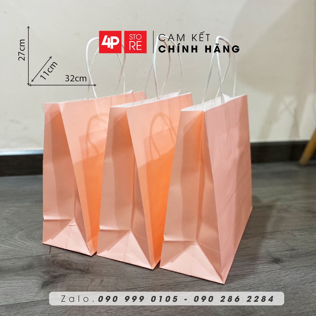 10 TÚI GIẤY KRAFT HỒNG 32 X 27 X 11 CM