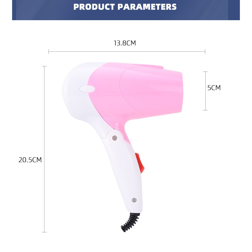 Máy sấy tóc mini tại nhà NOVA  công suất 1400W gấp gọn được