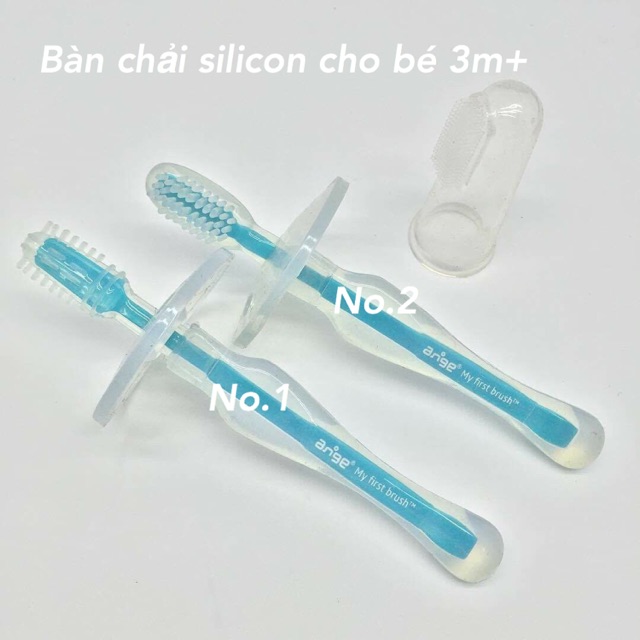 Combo bàn chải silicone cho bé 3m+