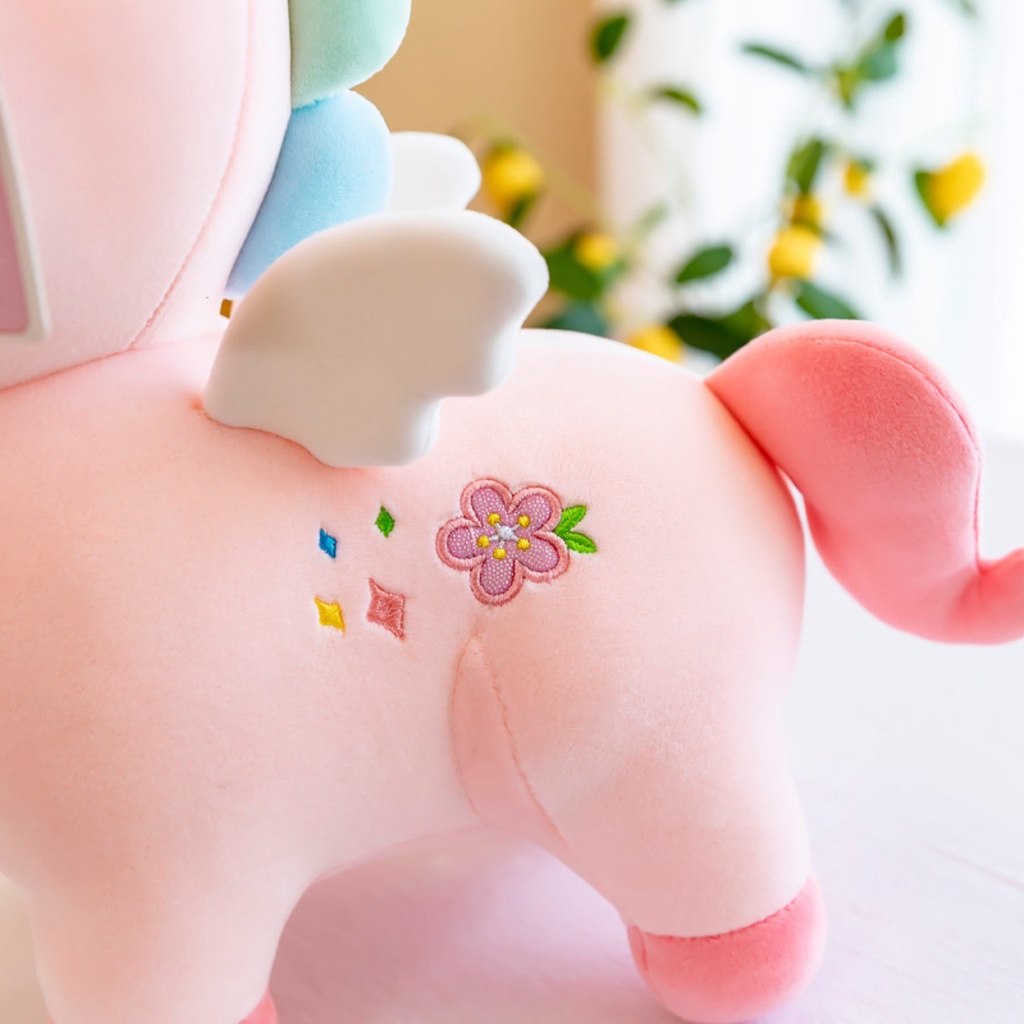 Gấu Bông Kì Lân Hoa Đứng - Ngựa Unicorn Bông Cao Cấp