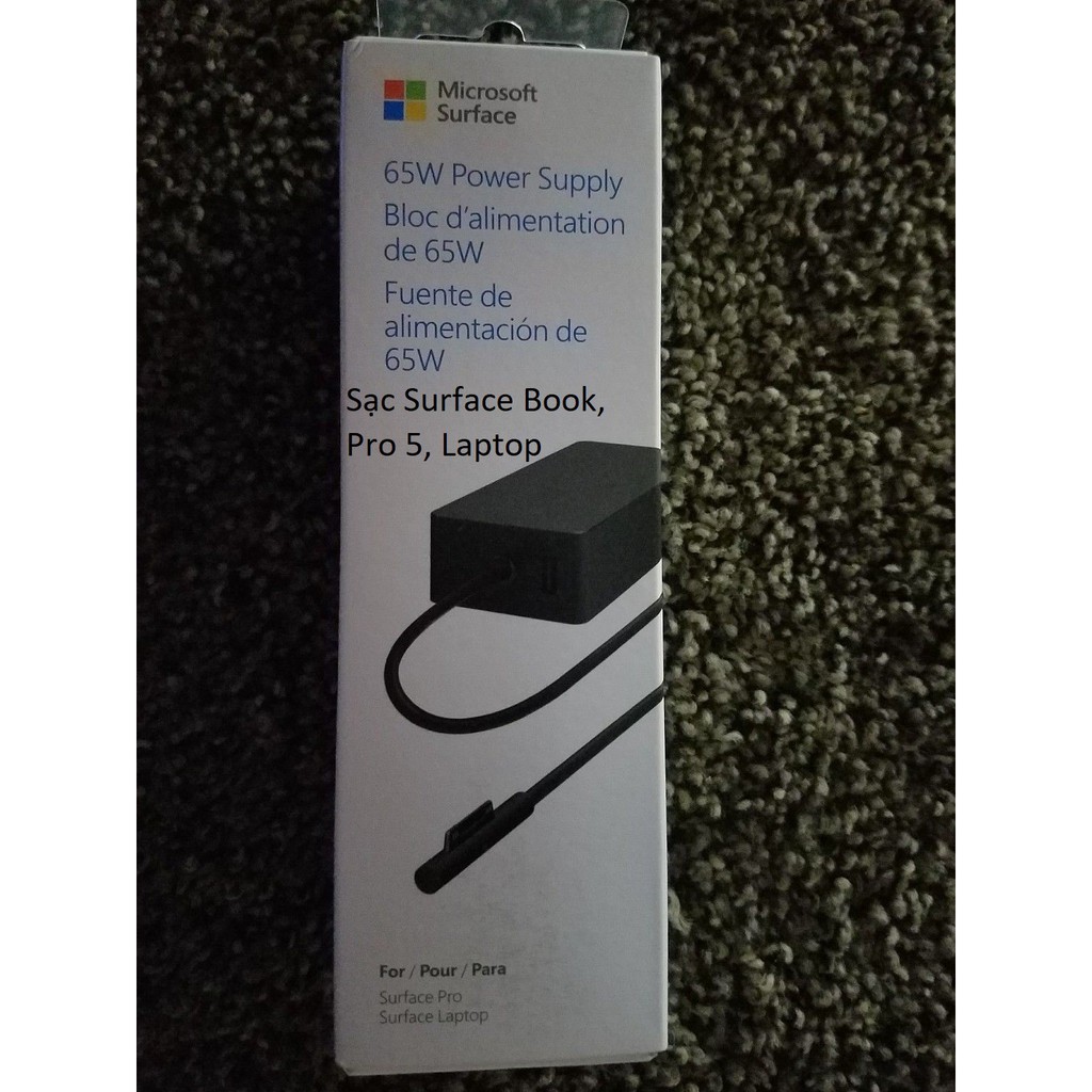 Sạc 65W, nguồn adapter, Surface Pro 7, Surface Pro X, Surface Book, Microsoft