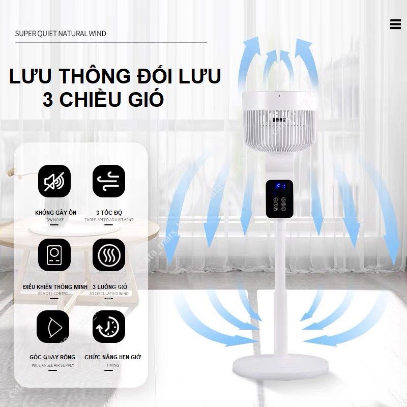 Quạt cây đứng Camel quay 360 độ, quạt lưu thông không khí điều khiển từ xa, màn hình cảm ứng, hẹn giờ- BH 1 năm