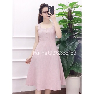 Váy 2 dây cúc bọc