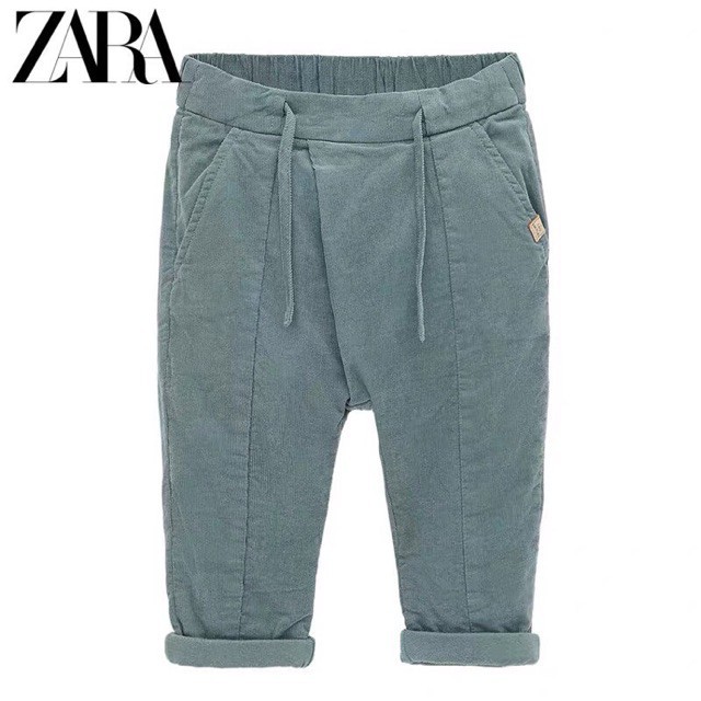 Quần nhung xanh Zara xuất 2 lớp