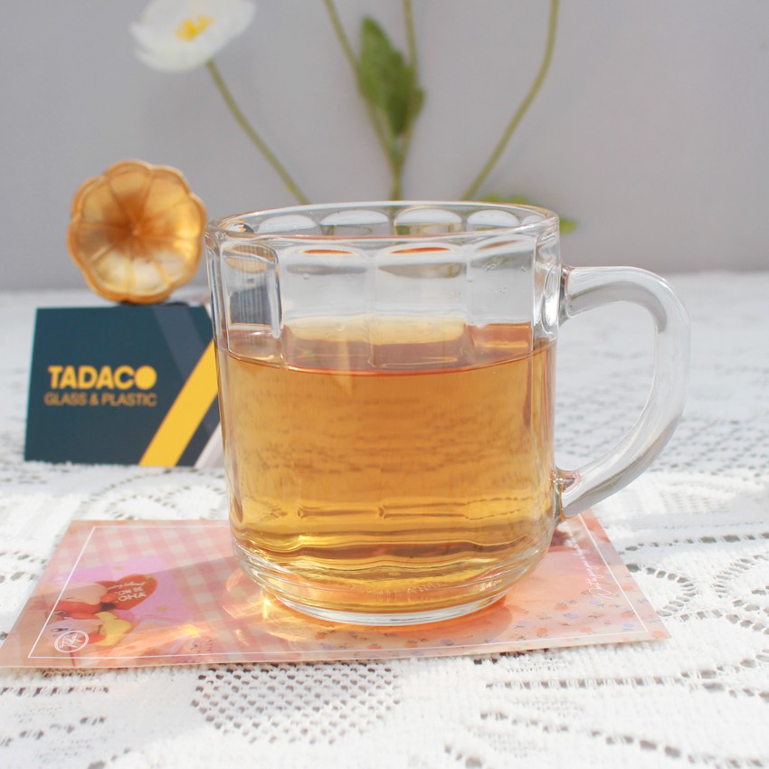 Ly thuỷ tinh vân sọc quai cầm chuyên dùng uống trà UNION UG345 | 295ml